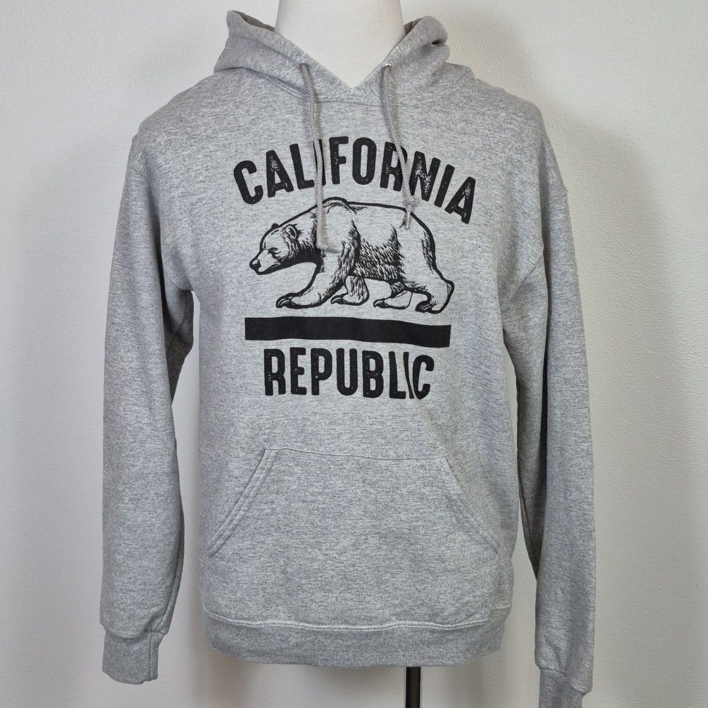 ARTIST UNION Clothing Co. Gray Long Sleeve Men's Hoodie CALIFORNIA REPUBLIC Med